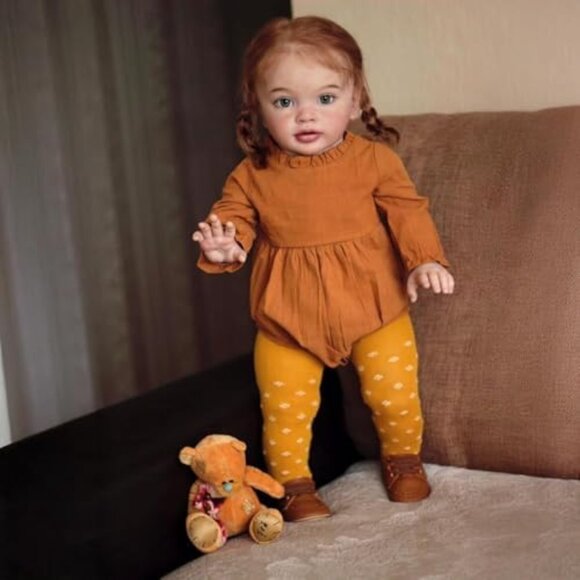 Other - 26Inch African American Reborn Baby Dolls Soft Cloth Body Orange Pippa-girl
